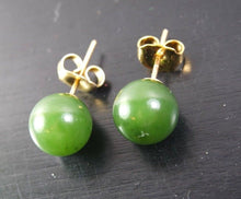 Load image into Gallery viewer, 10% OFF- 2 pcs-Certified Natural Jadeite Emerald A*Jade Handcarved A Pair of Vintage 1950'S 14KT Gold Curtis Creation Jade Earrings