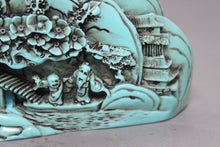 Load image into Gallery viewer, 5.75''L- Chinese Natural Antique Exquisite Turquoise Handcarved Sculpture Landscape Statue