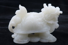 Load image into Gallery viewer, 4.72''/120mm L-Chinese Genuine Natural White Jade Handcarved Lucky Auspicious Statue
