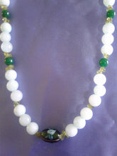 Load image into Gallery viewer, 10% OFF- 20 in/508 mm L-Certified Natural 3 Color Jadeite Emerald Jade Necklace + Earrings《Grade A》