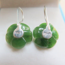 Load image into Gallery viewer, 10% OFF- 2 pcs-Certified Natural Jadeite Emerald Jade A Pair of Lucky Flower Jade Earrings《Grade A》