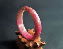 Load image into Gallery viewer, 10% OFF- 58/59/60 mm Certified Natural Red Peach Blossom Emerald A*Jade Handcarved Bangle X01