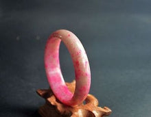 Load image into Gallery viewer, 10% OFF- 58/59/60 mm Certified Natural Red Peach Blossom Emerald A*Jade Handcarved Bangle X01