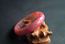Load image into Gallery viewer, 10% OFF- 58/59/60 mm Certified Natural Red Peach Blossom Emerald A*Jade Handcarved Bangle X01