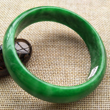 Load image into Gallery viewer, 10% OFF- 55/56/57mm Certified Natural Jadeite Emerald A*Jade HandCarved Bangle H133