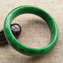 Load image into Gallery viewer, 10% OFF- 55/56/57mm Certified Natural Jadeite Emerald A*Jade HandCarved Bangle H133