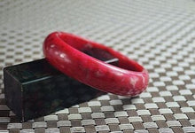 Load image into Gallery viewer, 10% OFF- 57/58/59 mm Certified Natural Red Peach Blossom Emerald A*Jade Handcarved Bangle Z07