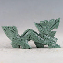 Load image into Gallery viewer, Chinese Genuine Natural Green Dushan Jade HandCarved Dragon Statue ZJ316