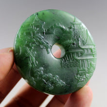 Load image into Gallery viewer, 10% OFF- Certified Natural Jadeite Emerald Jade Handcarved Landscape Pendant《Grade A》0424
