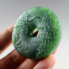 Load image into Gallery viewer, 10% OFF- Certified Natural Jadeite Emerald Jade Handcarved Landscape Pendant《Grade A》0424