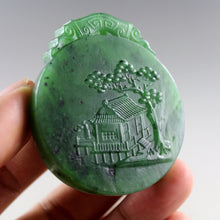Load image into Gallery viewer, 10% OFF- Certified Natural Jadeite Emerald Jade Handcarved Landscape Pendant《Grade A》0425