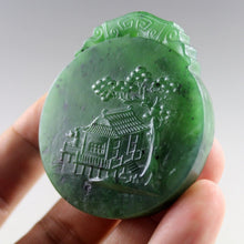 Load image into Gallery viewer, 10% OFF- Certified Natural Jadeite Emerald Jade Handcarved Landscape Pendant《Grade A》0425