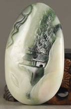Load image into Gallery viewer, 10% OFF- Certified Natural Jadeite Emerald Jade Handcarved Mountain and Tower Landscape Pendant《Grade A》NO.X085