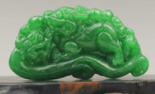 Load image into Gallery viewer, 10% OFF- Certified Natural Jadeite Emerald Jade Handcarved Double Dragon 望子成龙 Pendant《Grade A》NO.C832