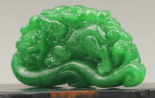 Load image into Gallery viewer, 10% OFF- Certified Natural Jadeite Emerald Jade Handcarved Double Dragon 望子成龙 Pendant《Grade A》NO.C832