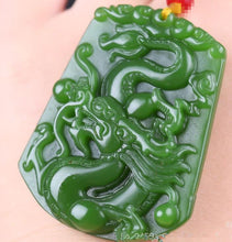 Load image into Gallery viewer, 10% OFF- Certified Natural Jadeite Emerald Jade Dragon Pendant《Grade A》