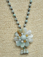 Load image into Gallery viewer, 10% OFF- 640mm/25in Certified Natural Jadeite Emerald Jade Handcarved Flower Pendant Necklace《Grade A》7989