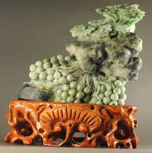 Load image into Gallery viewer, 9.1in/23cm H- Chinese Genuine Natural Green Dushan Jade HandCarved Big Flower Statue
