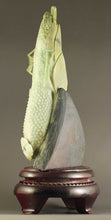 Load image into Gallery viewer, 9.1in/22.3cm H- Chinese Genuine Natural Nanyan Dushan Jade HandCarved Cucumber 飞黄腾达feihuangtenda Statue