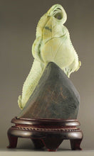 Load image into Gallery viewer, 9.1in/22.3cm H- Chinese Genuine Natural Nanyan Dushan Jade HandCarved Cucumber 飞黄腾达feihuangtenda Statue
