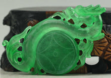 Load image into Gallery viewer, 10% OFF- Certified Natural Icy Jadeite Emerald Jade Handcarved Dragon Pendant《Grade A》NO.C314