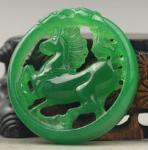 Load image into Gallery viewer, 10% OFF- Certified Natural Icy Jadeite Emerald Jade Handcarved Horse Pendant《Grade A》NO.C964