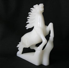 Load image into Gallery viewer, 9.05in/23cm H- Chinese Antique Genuine Natural White Jade Handcarved Sculpture  Horse Statue