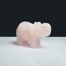 Load image into Gallery viewer, A Pair of Chinese Genuine Natural Pink Jade HandCarved Elephant Feng Shui Statues (2pcs)