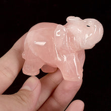 Load image into Gallery viewer, A Pair of Chinese Genuine Natural Pink Jade HandCarved Elephant Feng Shui Statues (2pcs)