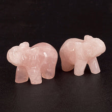 Load image into Gallery viewer, A Pair of Chinese Genuine Natural Pink Jade HandCarved Elephant Feng Shui Statues (2pcs)