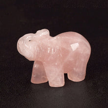 Load image into Gallery viewer, A Pair of Chinese Genuine Natural Pink Jade HandCarved Elephant Feng Shui Statues (2pcs)