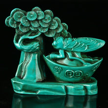 Load image into Gallery viewer, 3.54''L- Chinese Natural Antique Exquisite Turquoise Handcarved Sculpture Scenery Statue