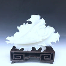 Load image into Gallery viewer, 7.08''L-Chinese Genuine Natural White Jade Handcarved Lucky Cabbage Statue