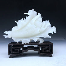 Load image into Gallery viewer, 7.08''L-Chinese Genuine Natural White Jade Handcarved Lucky Cabbage Statue