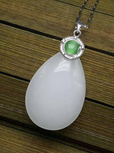 Load image into Gallery viewer, 10% OFF- Certified Chinese Natural Emerald White Jade Handcarved Oval Pendant A2018