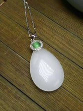 Load image into Gallery viewer, 10% OFF- Certified Chinese Natural Emerald White Jade Handcarved Oval Pendant A2018