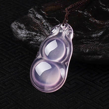Load image into Gallery viewer, 10% OFF- Certified Natural Ice Pink Emerald Jade Handcarved Gourd Pendant A19402018