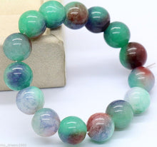 Load image into Gallery viewer, 190 mm/7.5 in-Certified Natural Multi-Color Icy Emerald Jade Beads Stretchy Bracelet