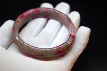 Load image into Gallery viewer, 10% OFF- 59/60/61 mm Certified Natural Red Peach Blossom Emerald A*Jade Handcarved Bangle XB-270