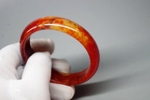Load image into Gallery viewer, 10% OFF- 56/57/58 mm Certified Natural Red Emerald A*Jade Handcarved Bangle XB-304