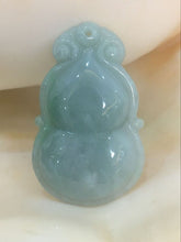 Load image into Gallery viewer, 10% OFF- Certified Natural Ice Jadeite Emerald Jade Tablet Translucent Gourd Pendant 《Grade A》0542