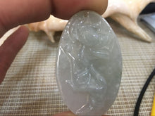 Load image into Gallery viewer, 10%OFF- Certified Natural Icy Lavender Jadeite Emerald Jade Translucent Guanyin Pendant《Grade A》0156