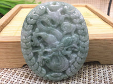 Load image into Gallery viewer, 10%OFF- Certified Natural Jadeite Emerald Jade HandCarved Translucent Dragon Pendant《Grade A》818