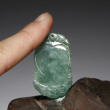Load image into Gallery viewer, 10% OFF- Certified Natural Ice Jadeite Emerald Jade Tablet Translucent Dragon Pendant《Grade A》4938