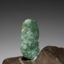 Load image into Gallery viewer, 10% OFF- Certified Natural Ice Jadeite Emerald Jade Tablet Translucent Dragon Pendant《Grade A》4938