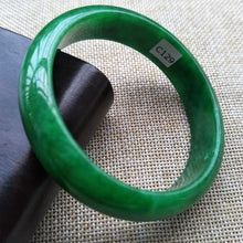 Load image into Gallery viewer, 10% OFF- 57/58/59 mm Certified Natural Jadeite Emerald A*Jade Handcarved Bangle C129