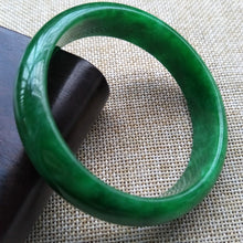Load image into Gallery viewer, 10% OFF- 57/58/59 mm Certified Natural Jadeite Emerald A*Jade Handcarved Bangle C129