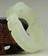 Load image into Gallery viewer, 10% OFF- 40/41/42 mm Certified Natural Jadeite Emerald A*Jade Handcarved Dragon Bangle NO.C131