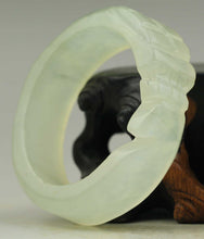 Load image into Gallery viewer, 10% OFF- 40/41/42 mm Certified Natural Jadeite Emerald A*Jade Handcarved Dragon Bangle NO.C131