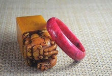 Load image into Gallery viewer, 10% OFF- 57/58/59 mm Certified Natural Red Emerald A*Jade Handcarved Bangle X02
